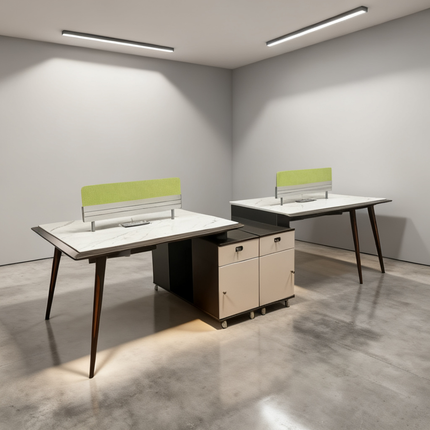 ATELIER - Bureau open space modulaire quatre places