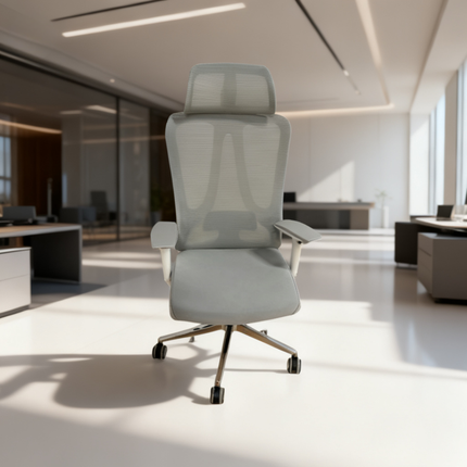 OPALINE - Chaise de bureau ergonomique en maille avec roulettes
