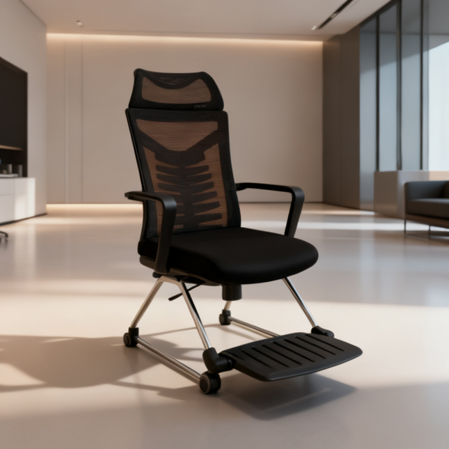 ZÉNITH - Chaise de bureau ergonomique en mesh noir