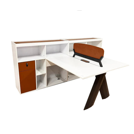 BIBLIOTHECA - Bureau moderne avec rangements & LED intégrée