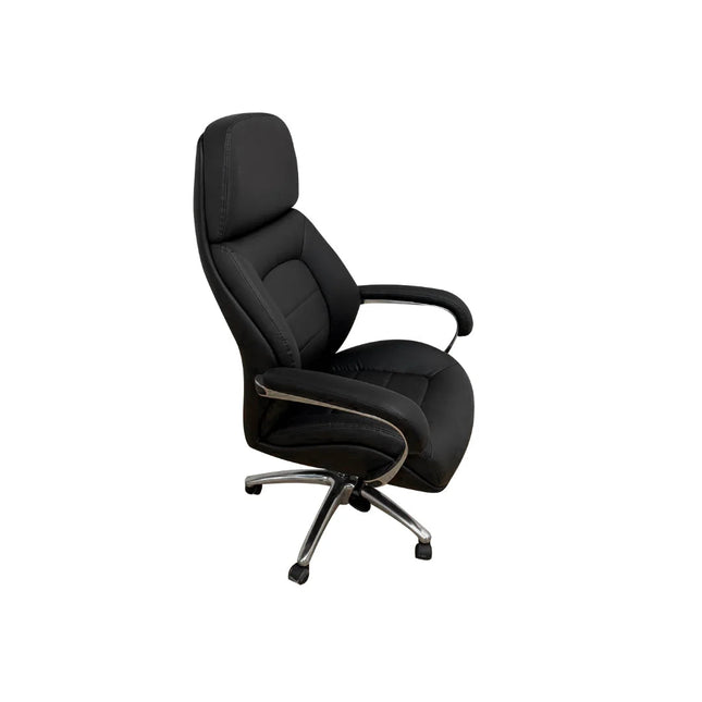 MAVEN - Chaise de bureau classique en similicuir noir