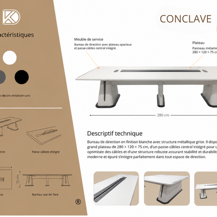 CONCLAVE - Table de conférence haut de gamme