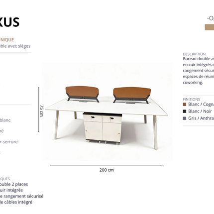 NEXUS Double Bureau Open Space Modulaire